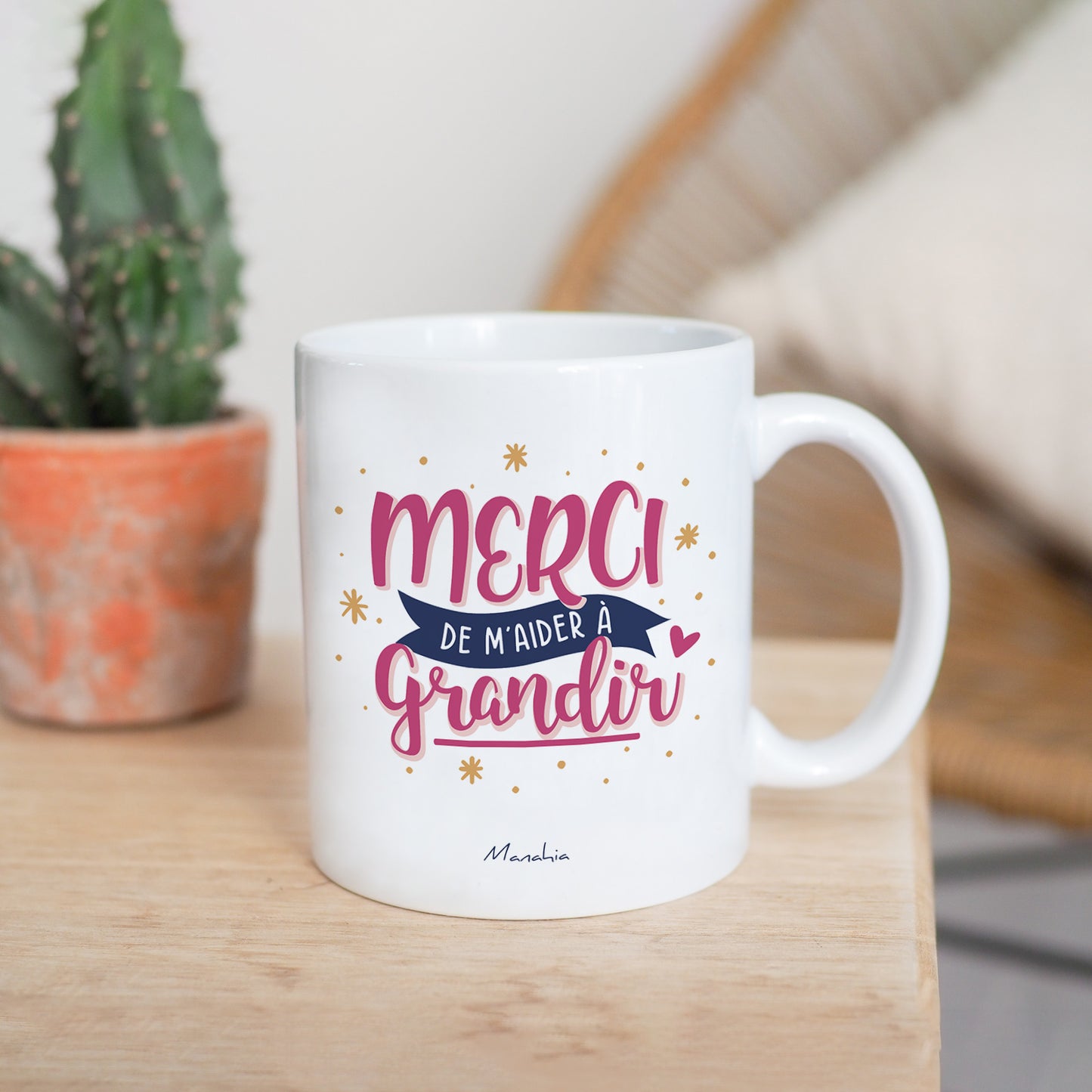 Mug école & nounou – Merci de m'aider à grandir – cadeau nounou – cadeau école