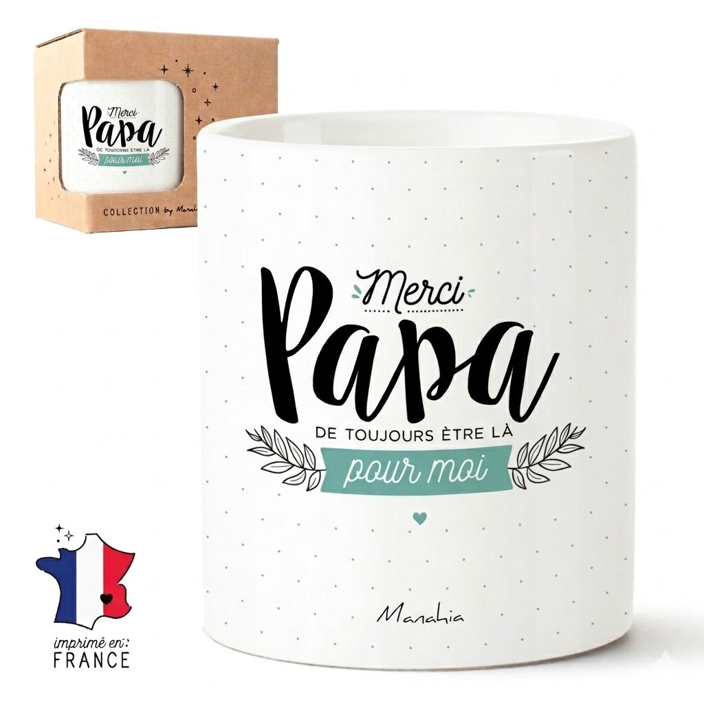 Mug papa – Merci papa de toujours être là pour moi – cadeau papa – fête des pères