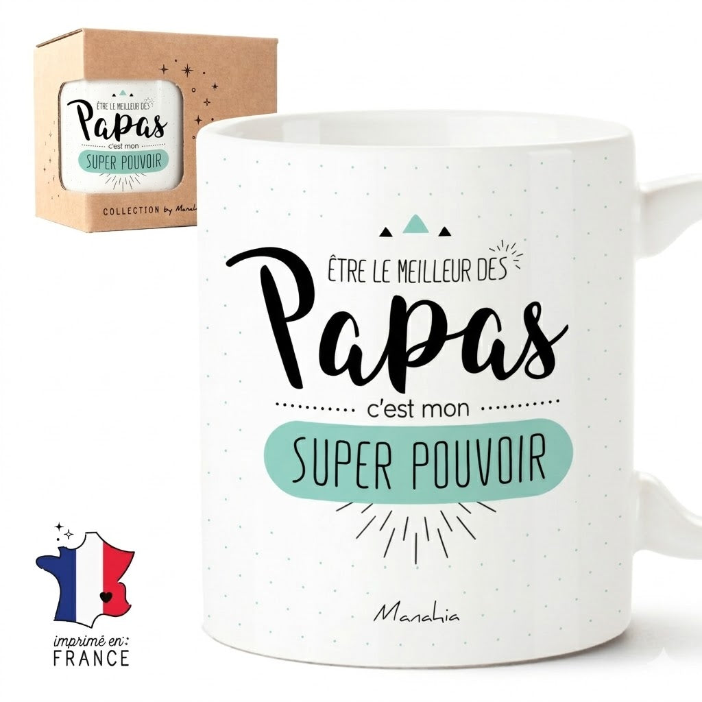 Mug papa – Papa super pouvoir – cadeau papa – fête des pères