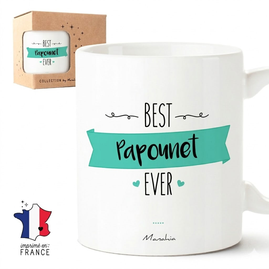 Mug papounet – Best Papounet ever – cadeau papa – fête des pères