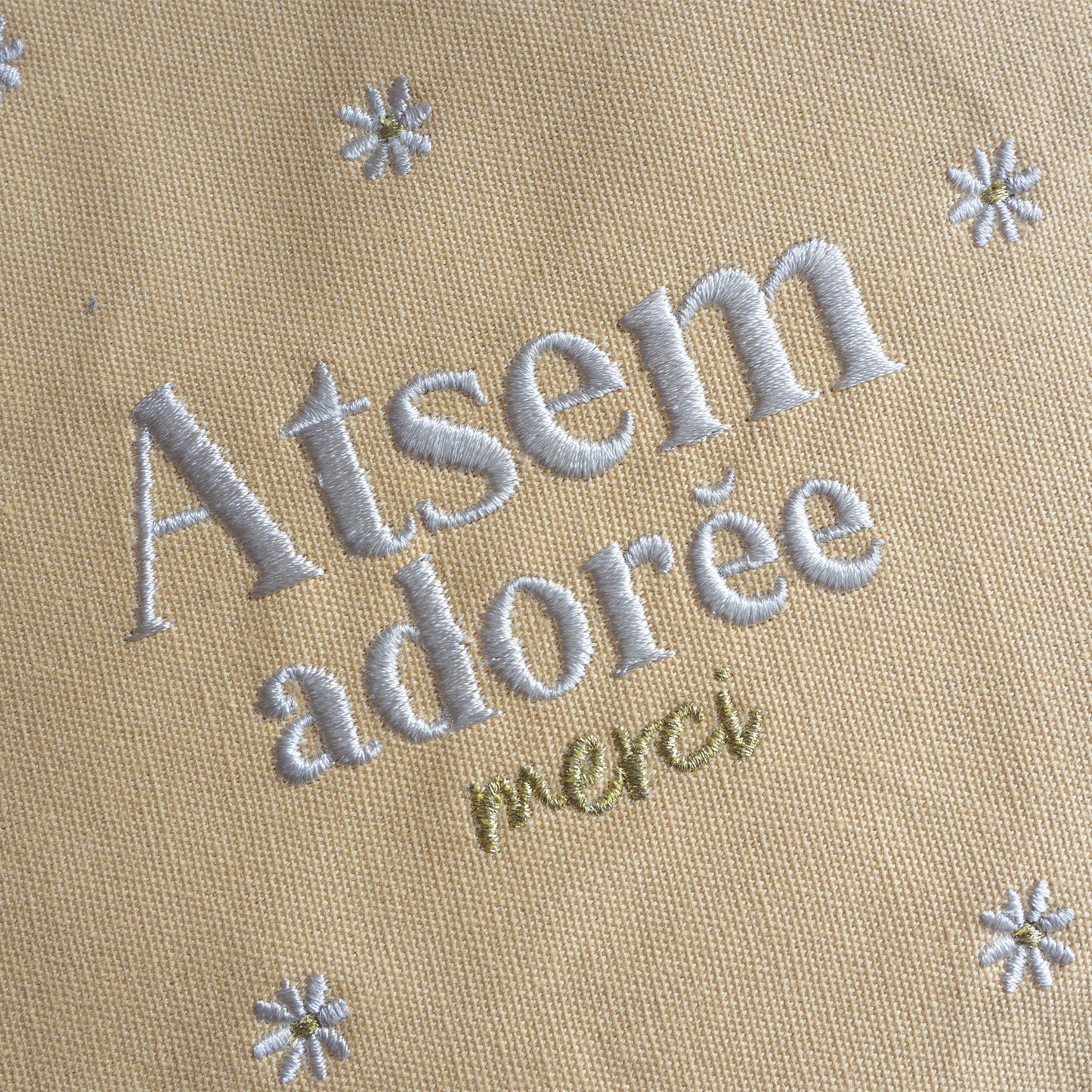 Pochette brodée - Atsem adorée, merci