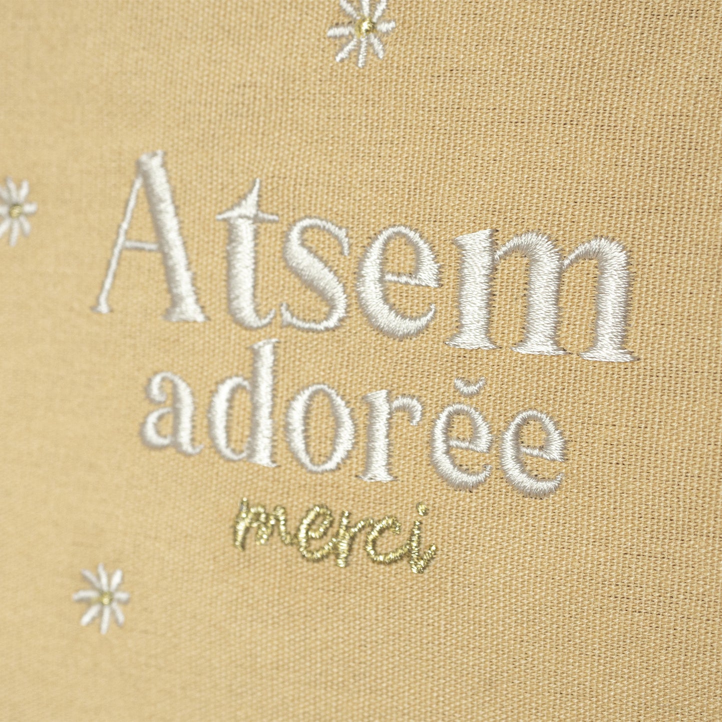 Pochette brodée - Atsem adorée, merci