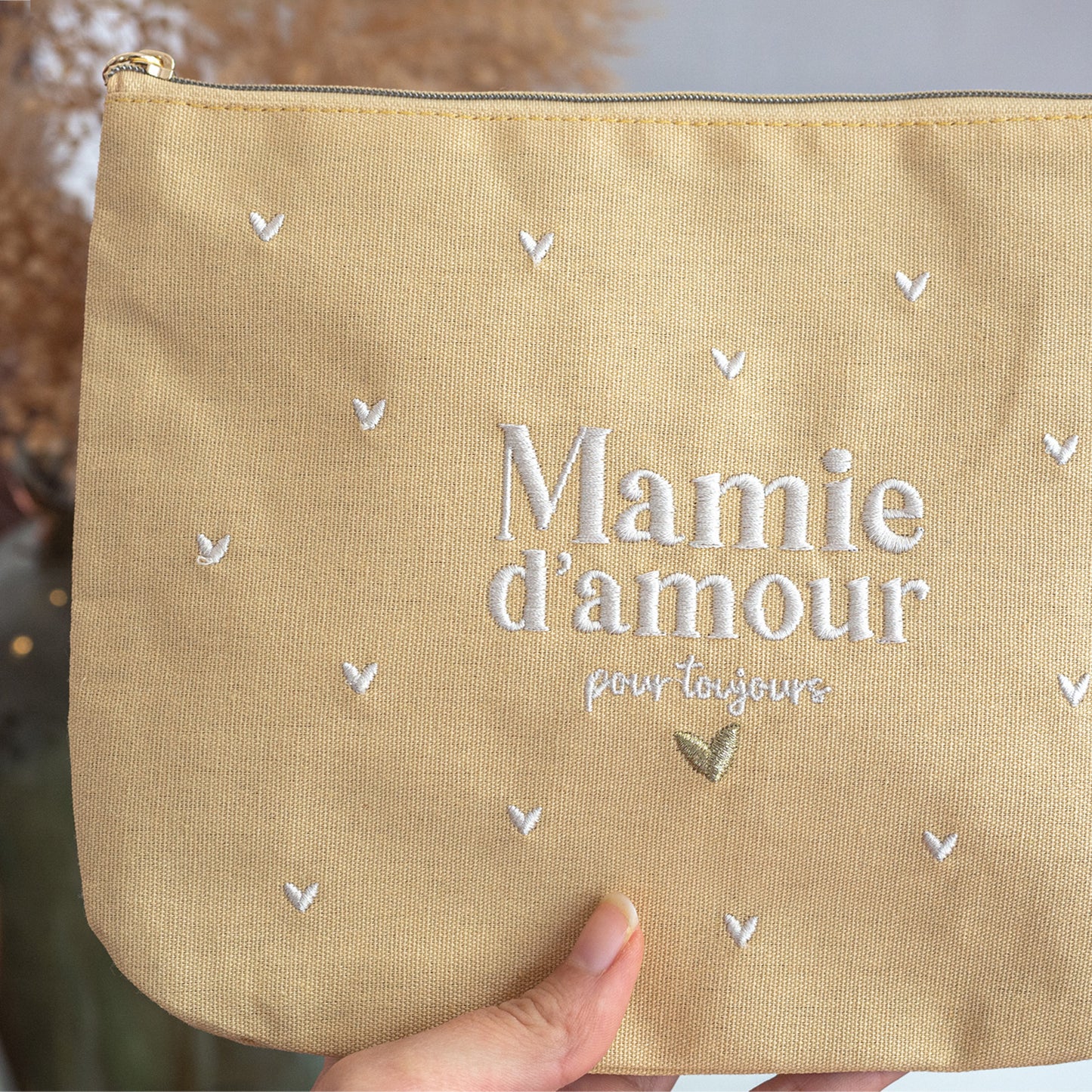 Pochette brodée - Mamie d'amour pour toujours