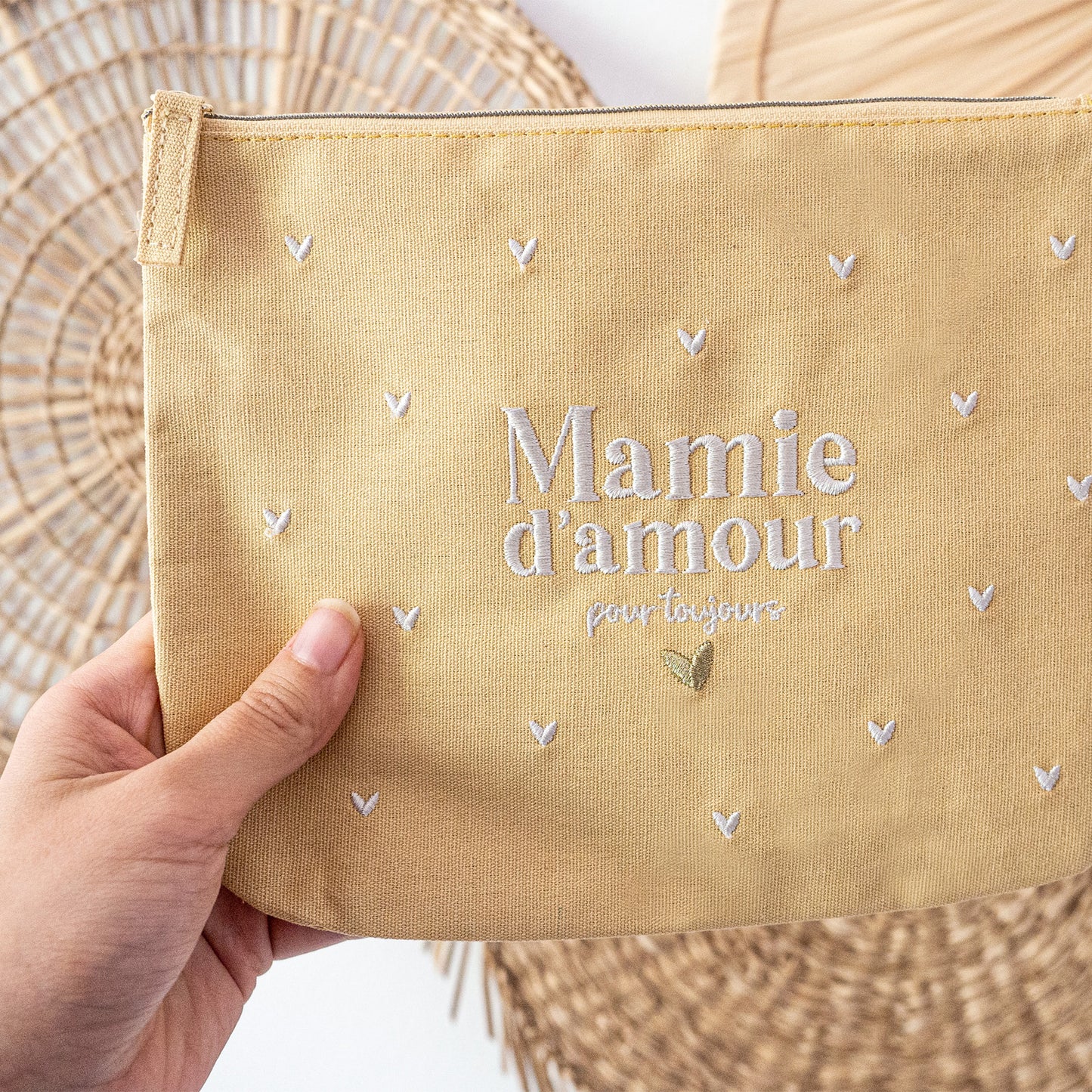 Pochette brodée - Mamie d'amour pour toujours