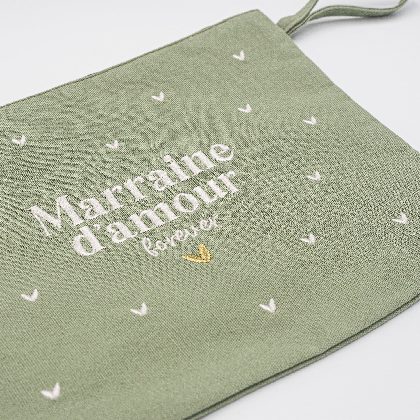 Pochette brodée - Marraine d'amour forever - Manahia