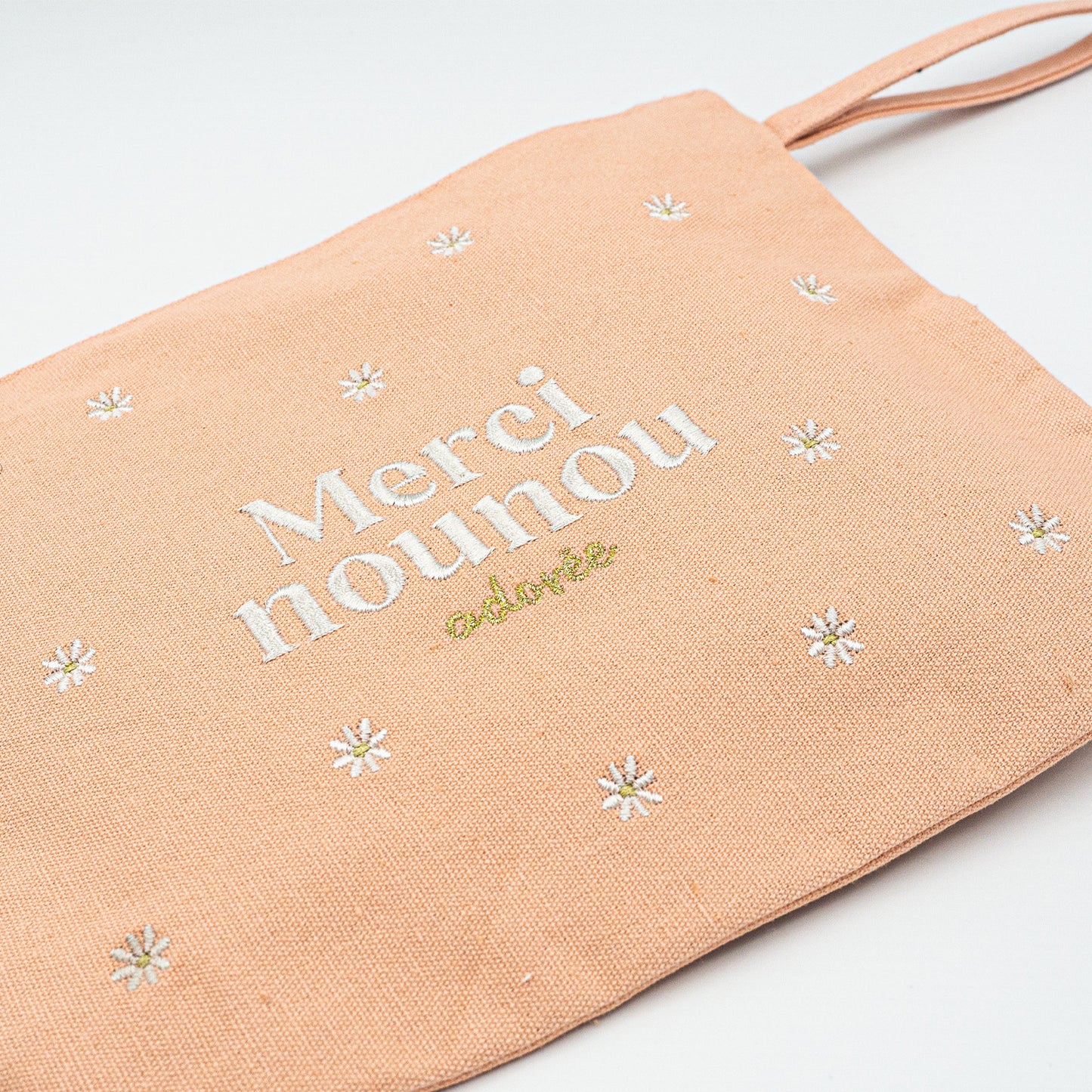 Pochette brodée - Merci nounou adorée