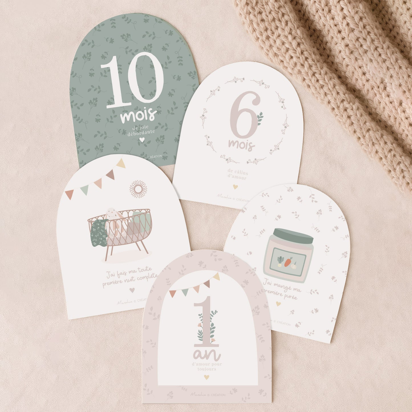 Cartes étapes bébé – 20 cartes milestone