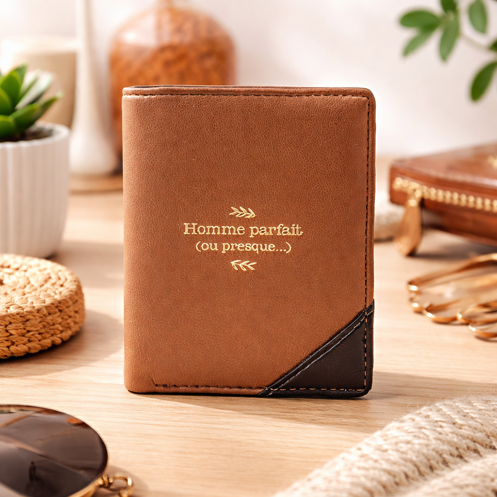 Porte-monnaie homme – Homme Parfait ou presque – cadeau homme – Saint-Valentin – anniversaire – Noël