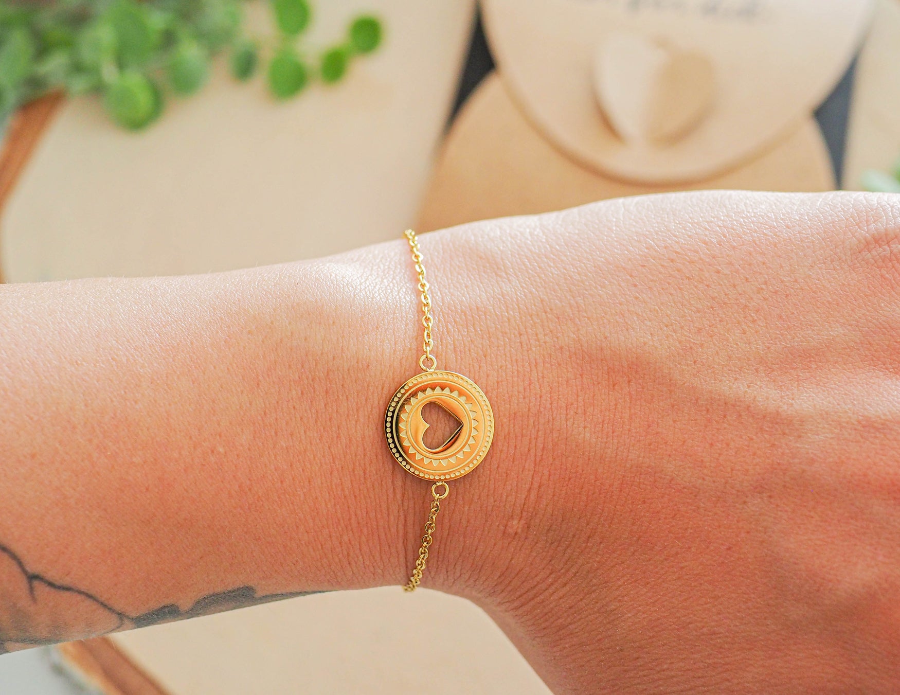 Bracelet marraine - Médaillon - Merci d'être une merveilleuse marraine - Manahia