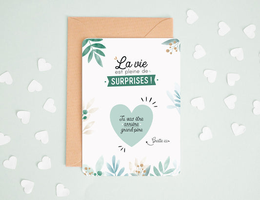 Carte à gratter - Coeur - Tu vas être arrière-grand-père - Manahia