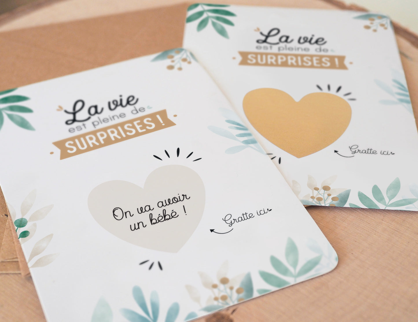 Carte à gratter - Coeur - On va avoir un bébé - Manahia