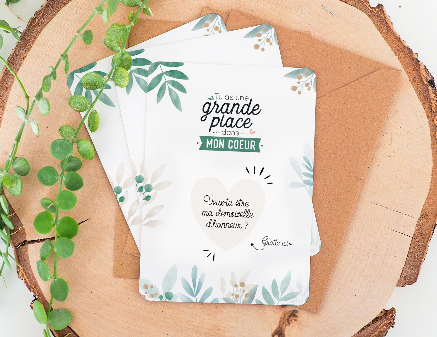 Carte à gratter - Coeur - Veux-tu être ma demoiselle d'honneur ?