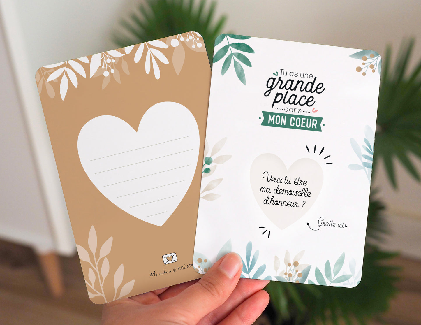 Carte à gratter - Coeur - Veux-tu être ma demoiselle d'honneur ?