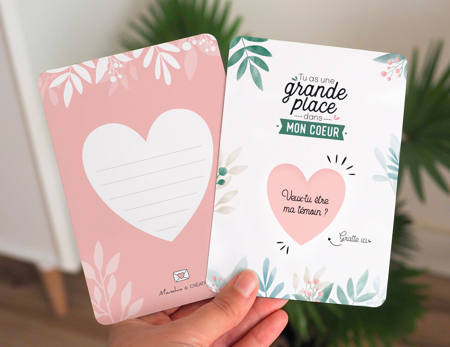 Carte à gratter - Coeur - Veux-tu être ma témoin ?