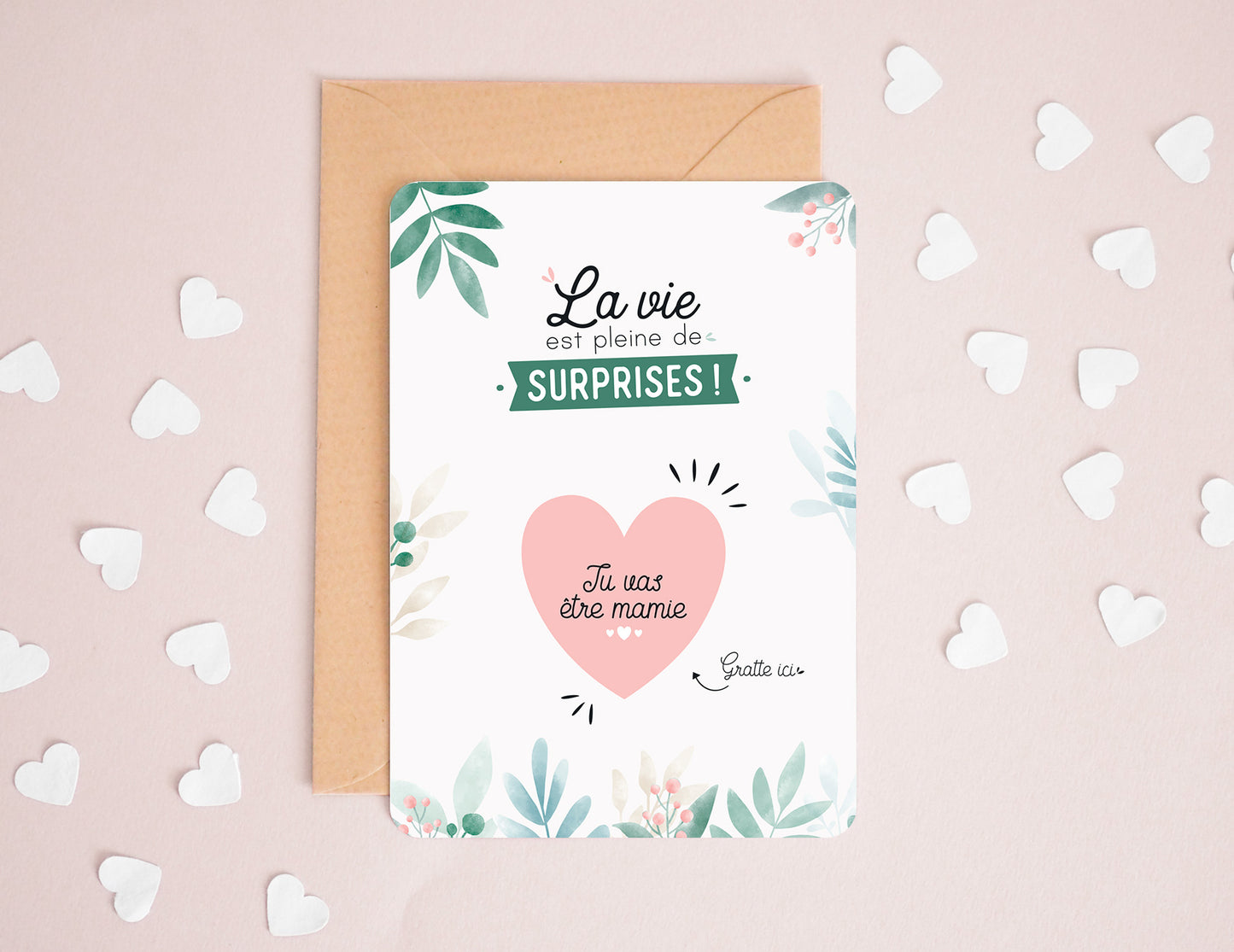 Carte à gratter - Coeur - Tu vas être mamie - Manahia