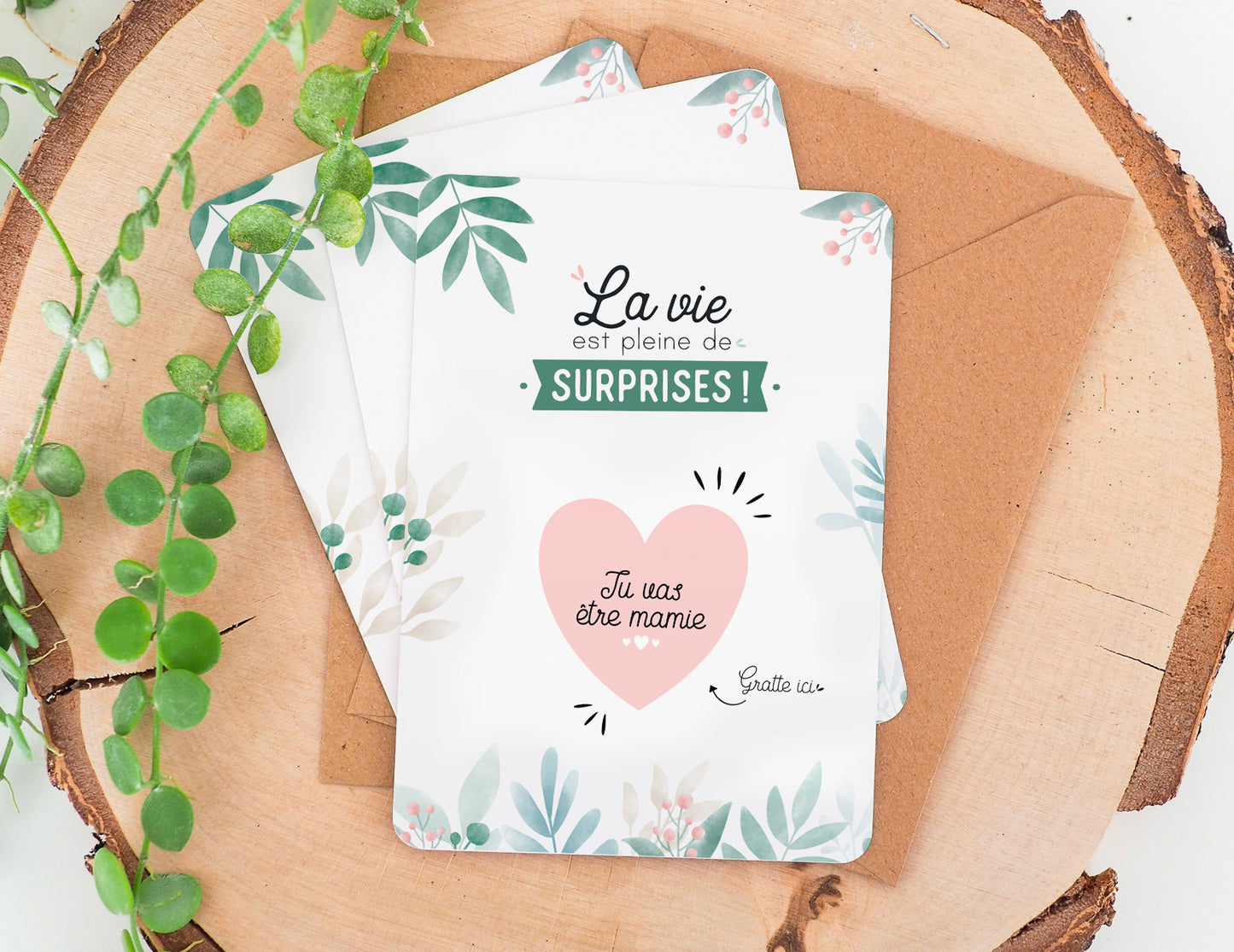 Carte à gratter - Coeur - Tu vas être mamie