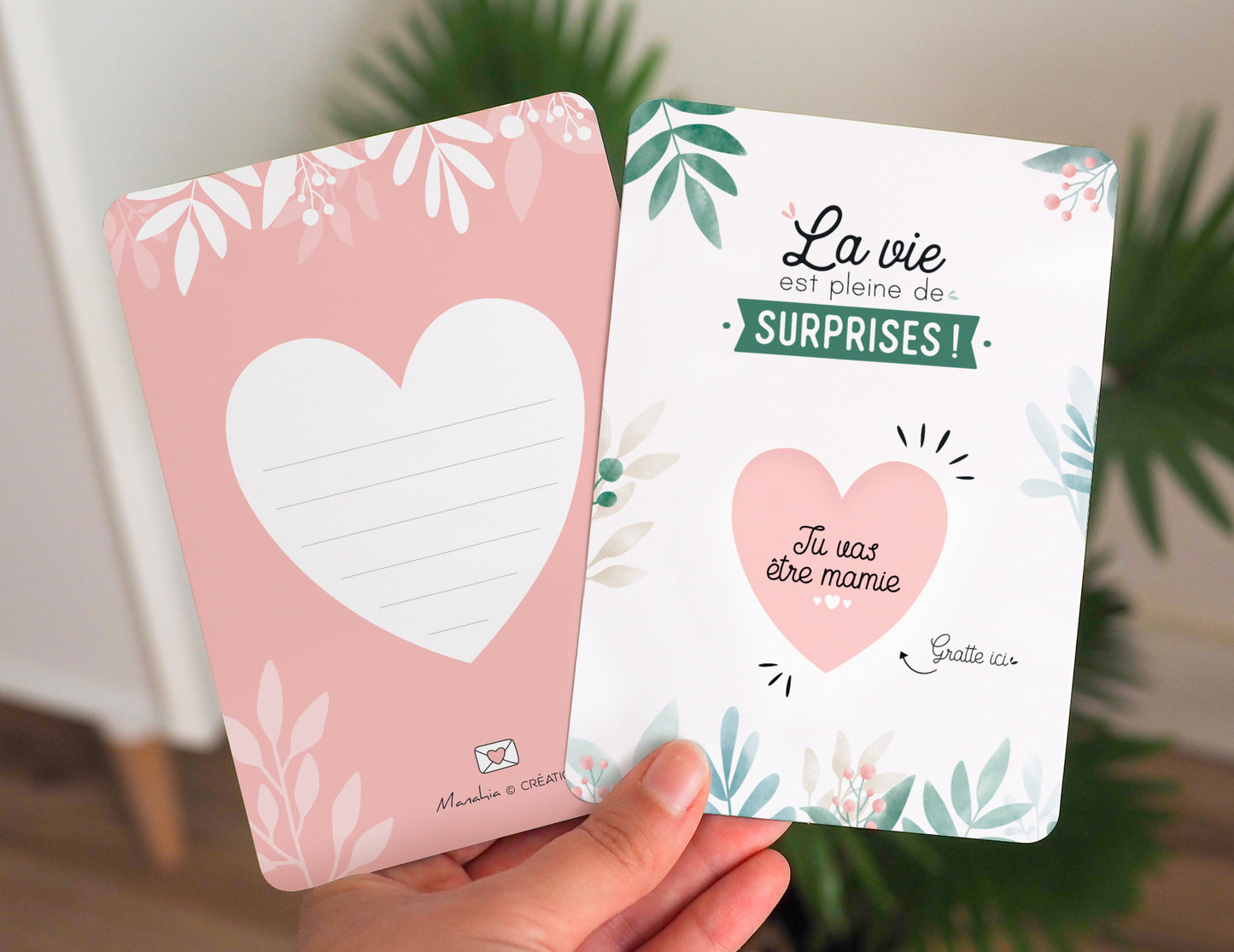 Carte à gratter - Coeur - Tu vas être mamie
