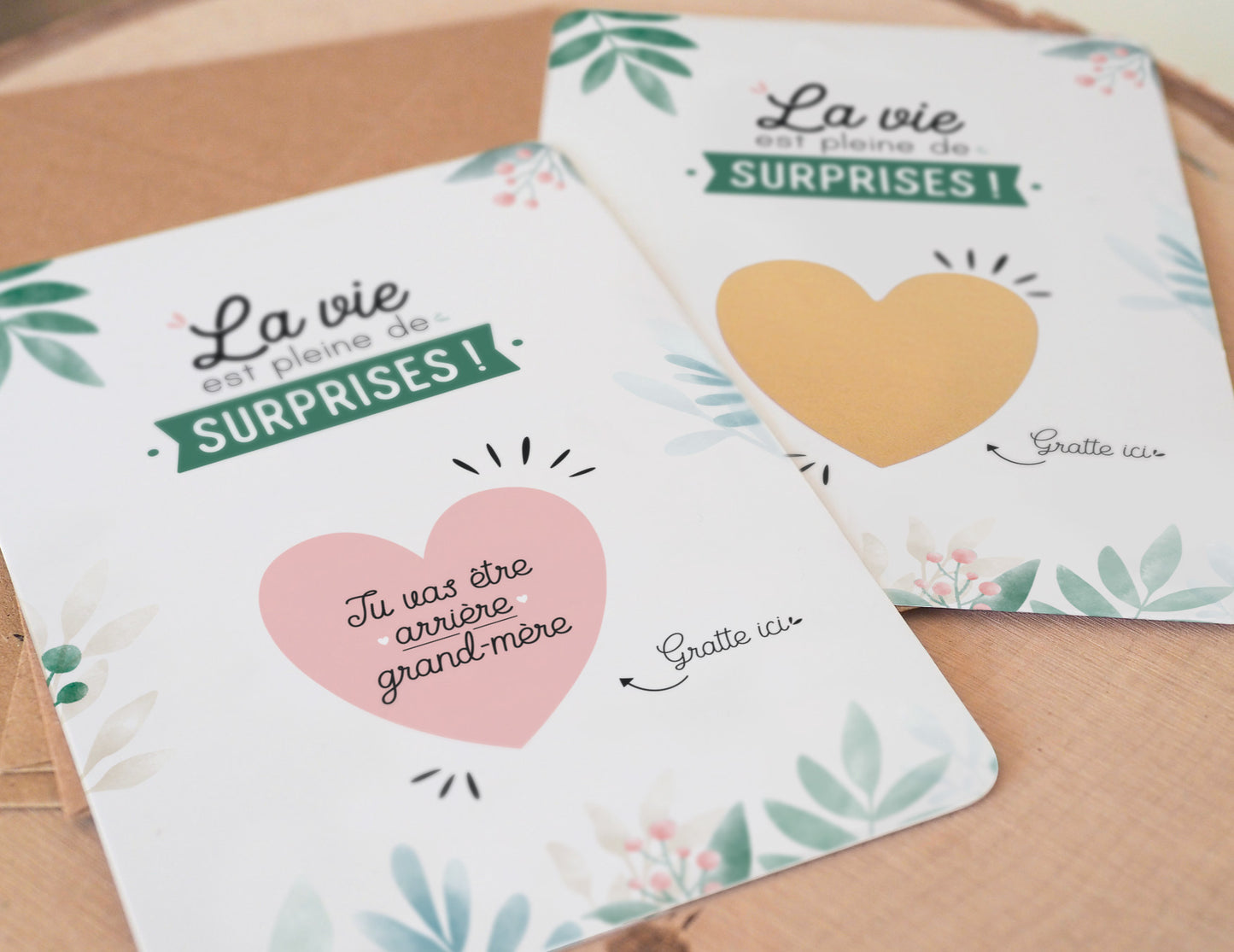 Carte à gratter - Coeur - Tu vas être mamie