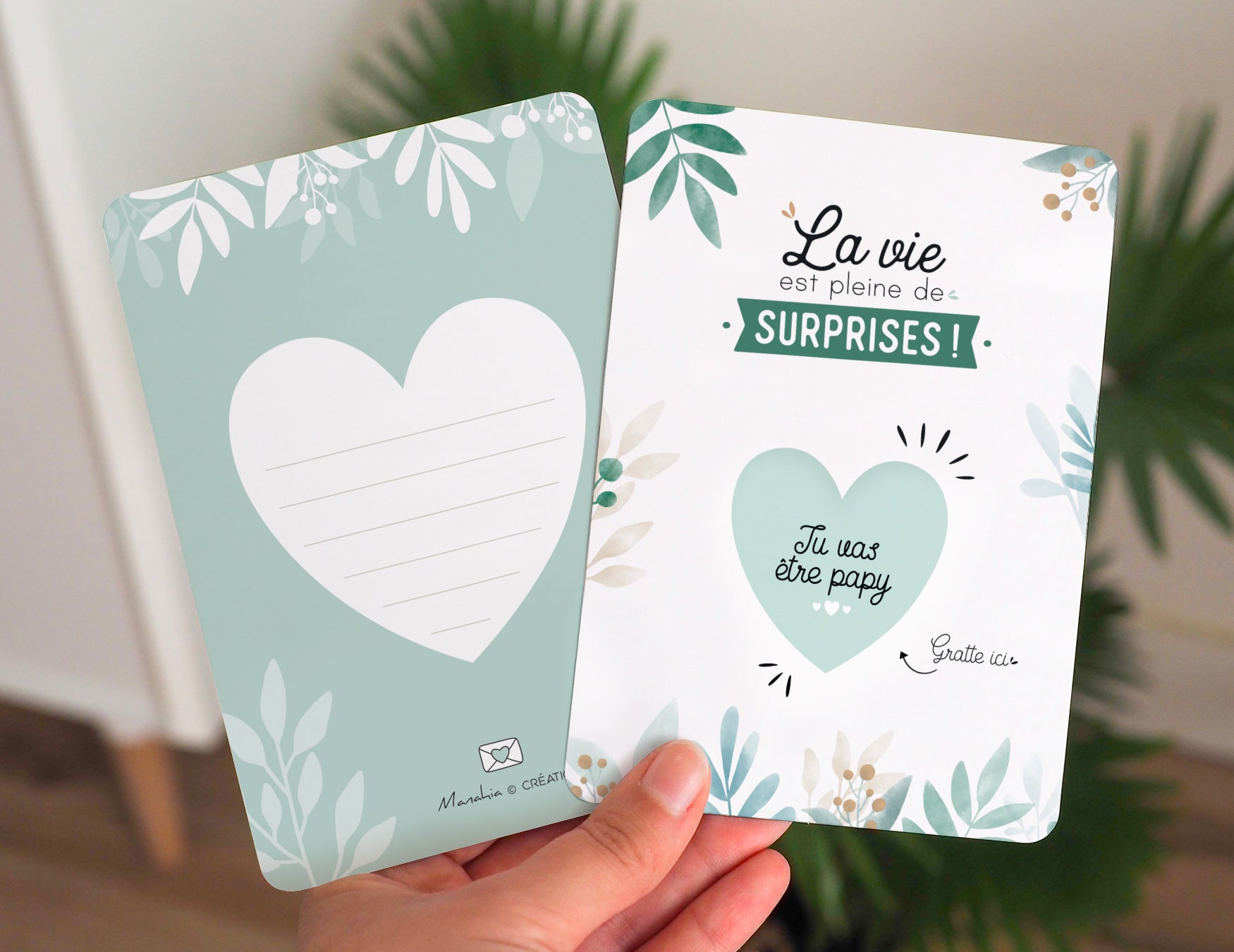 Carte à gratter - Coeur - Tu vas être papy - Manahia