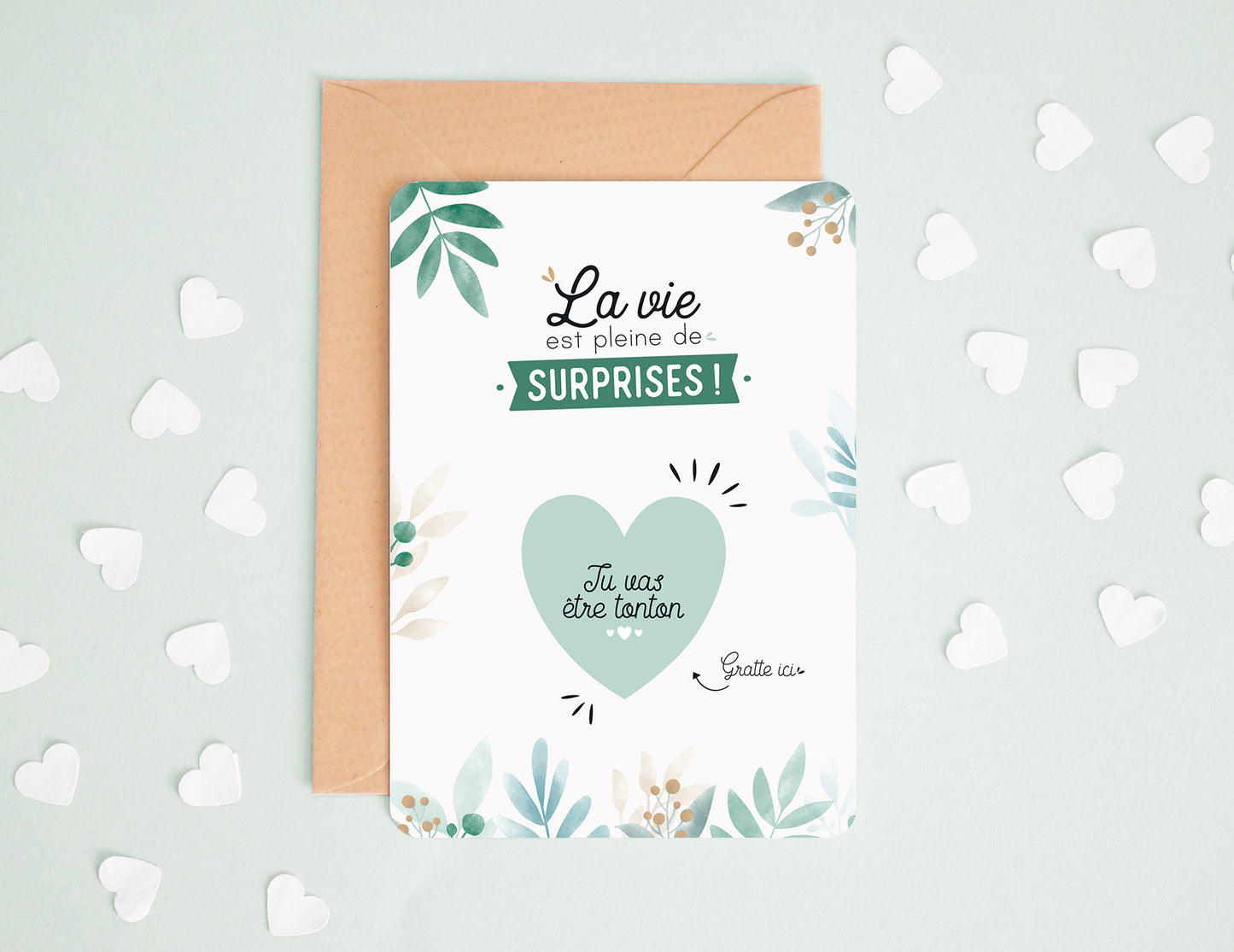 Carte à gratter - Coeur - Tu vas être tonton - Manahia