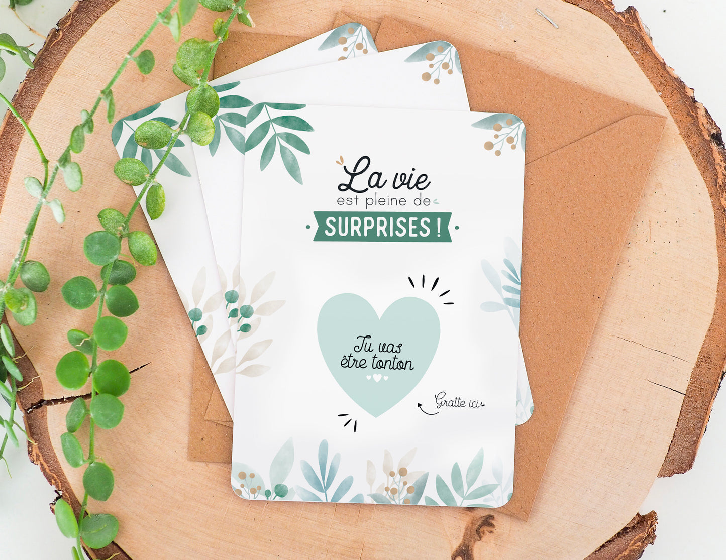 Carte à gratter - Coeur - Tu vas être tonton