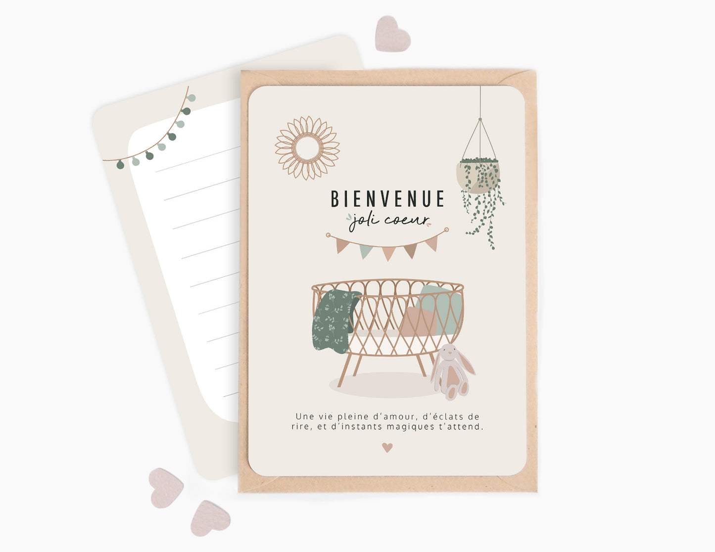 Carte naissance - Bienvenue joli coeur - Manahia