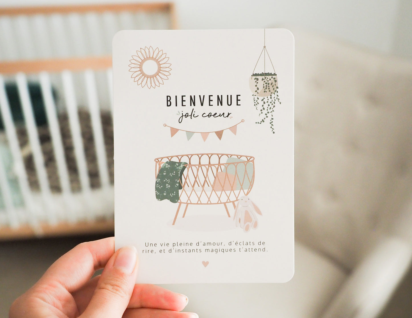 Carte naissance - Bienvenue joli coeur