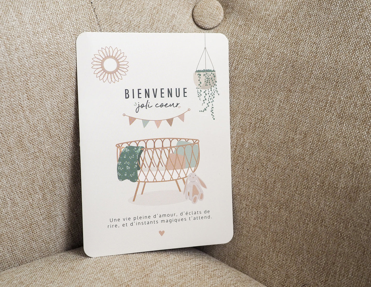 Carte naissance - Bienvenue joli coeur