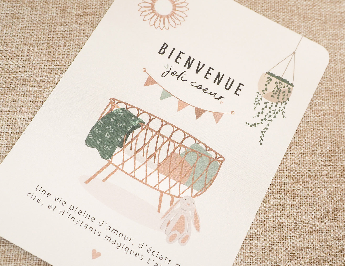 Carte naissance - Bienvenue joli coeur