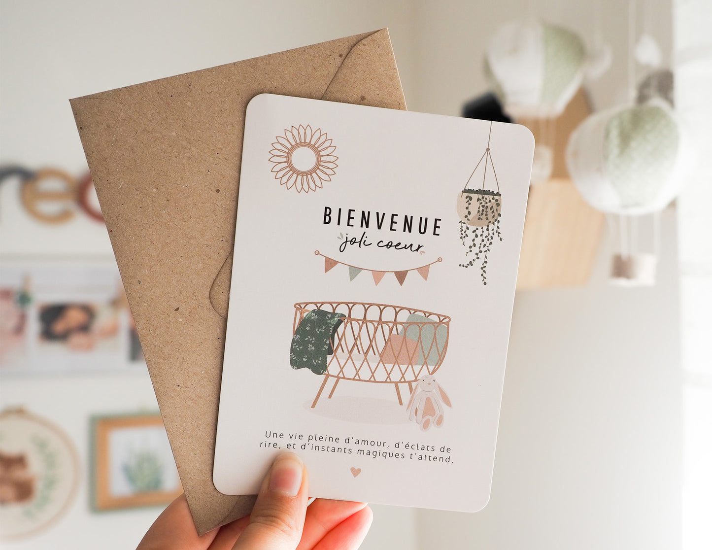 Carte naissance - Bienvenue joli coeur
