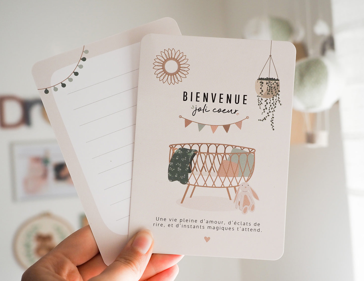 Carte naissance - Bienvenue joli coeur