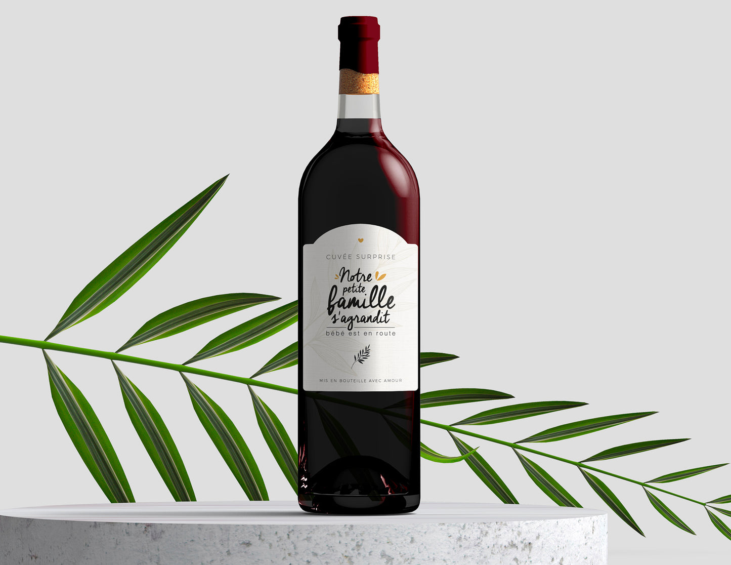 Etiquette bouteille - Notre petite famille s'agrandit