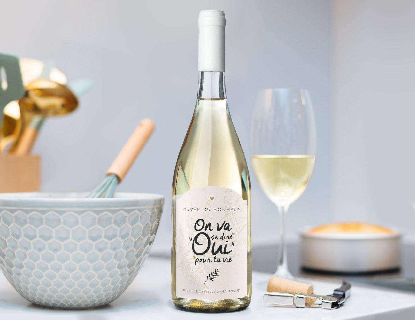 Etiquette bouteille - On va se dire oui pour la vie