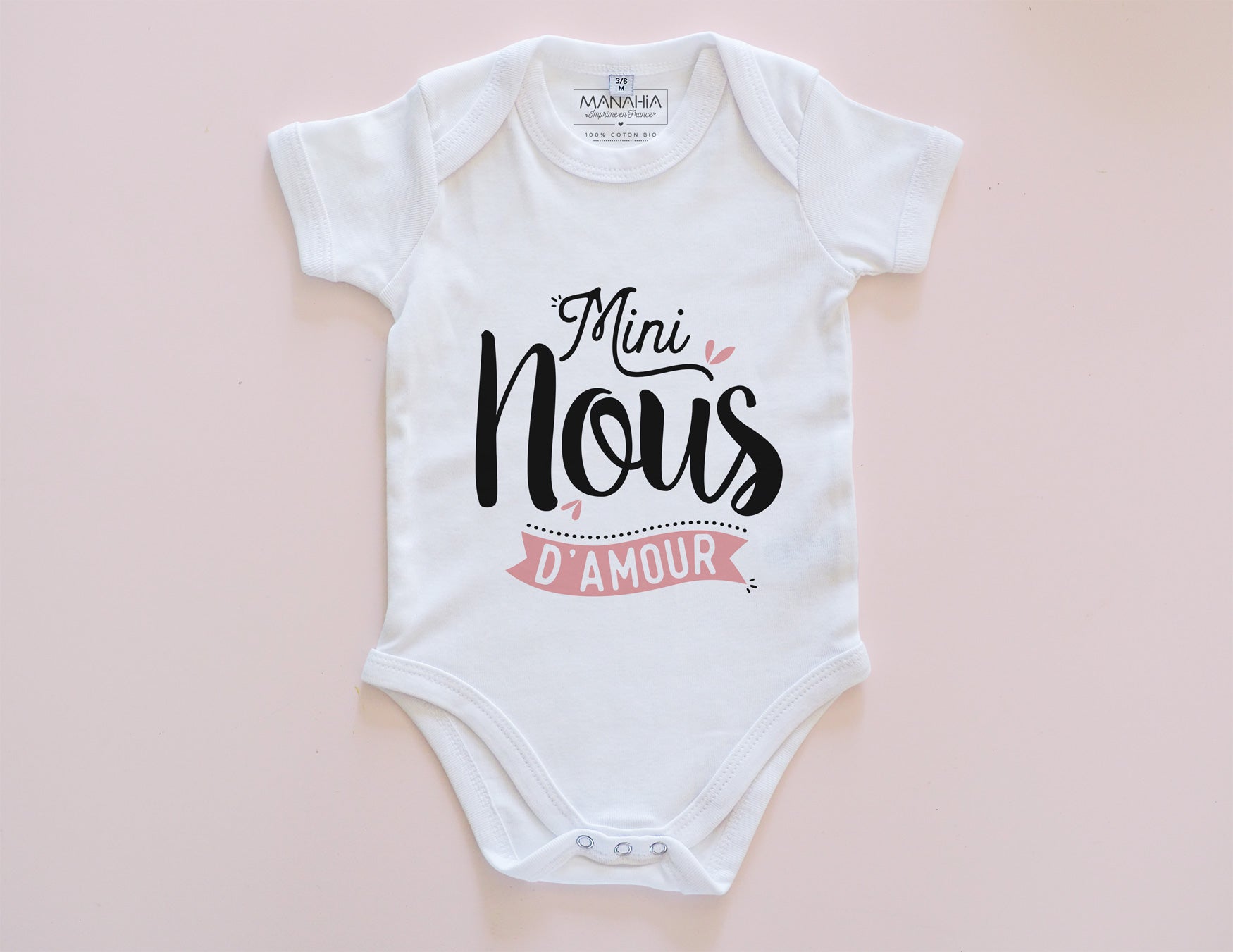 Body bébé mini nous d'amour - rose, cadeau de naissance bébé original –  Manahia