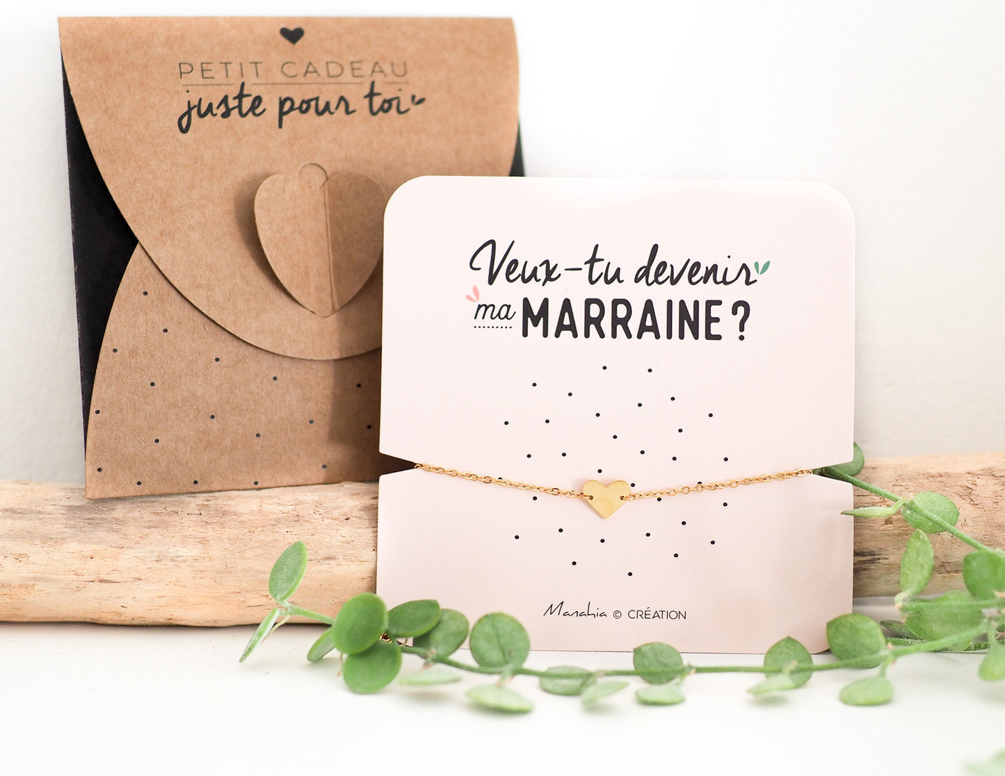 Bracelet marraine - Coeur