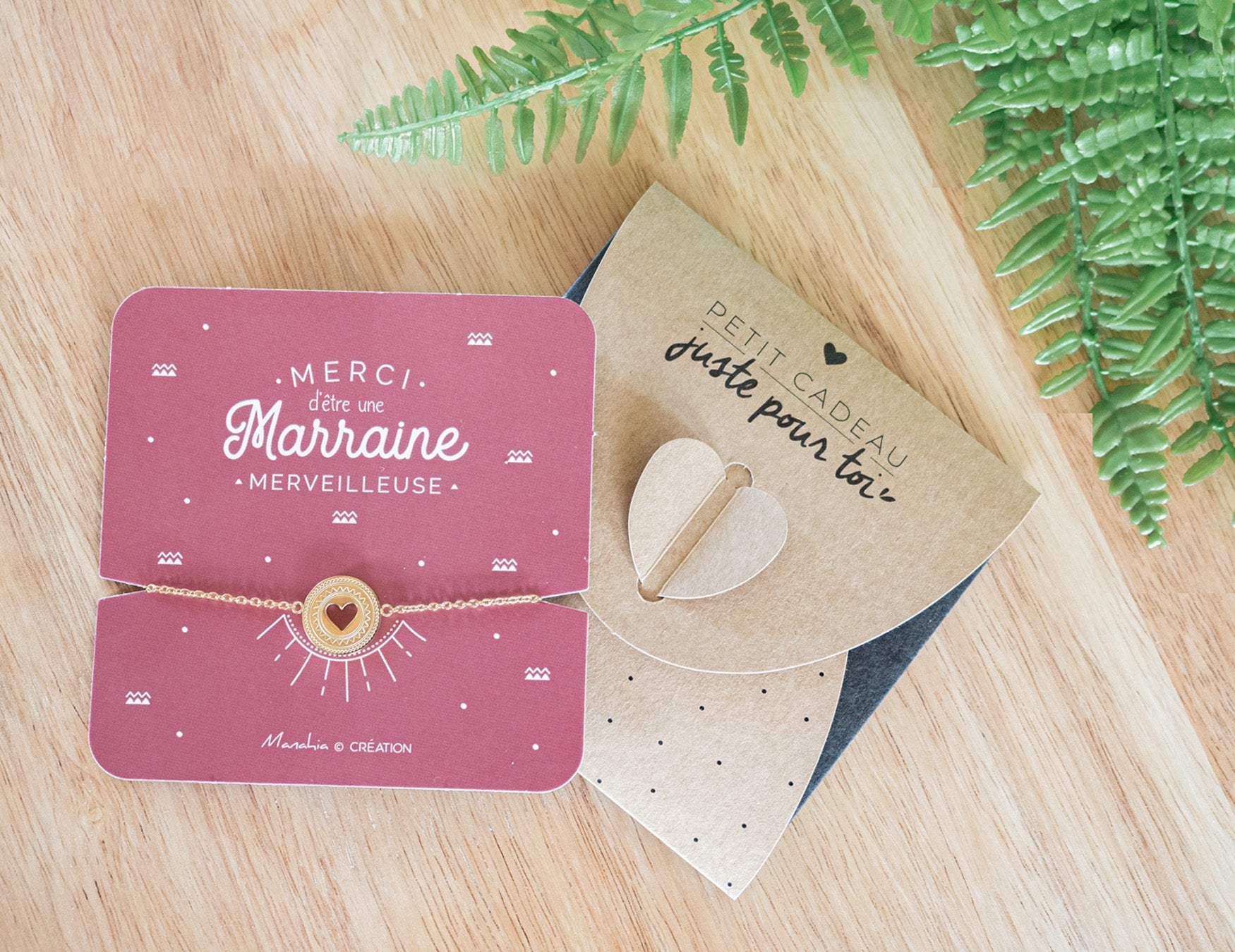 Bracelet marraine - Médaillon - Merci d'être une merveilleuse marraine - Manahia