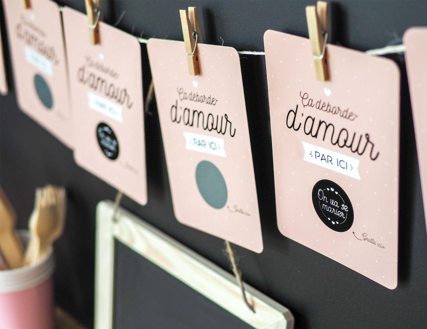 Lot de 10 cartes à gratter - On va se marier