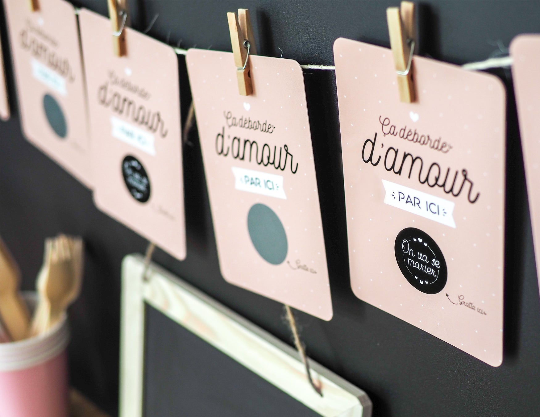 Lot de 10 cartes à gratter - On va se marier - Manahia