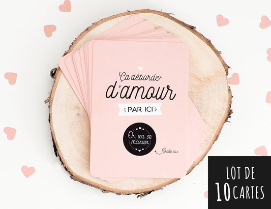 Lot de 10 cartes à gratter - On va se marier - Manahia