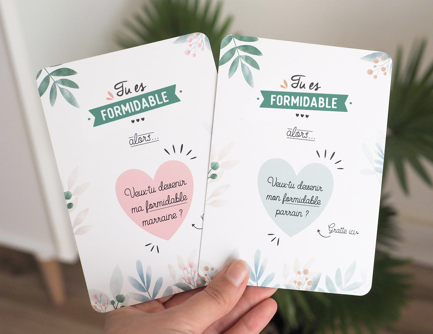 Carte à gratter marraine - Coeur - Veux-tu devenir ma marraine ? - Manahia