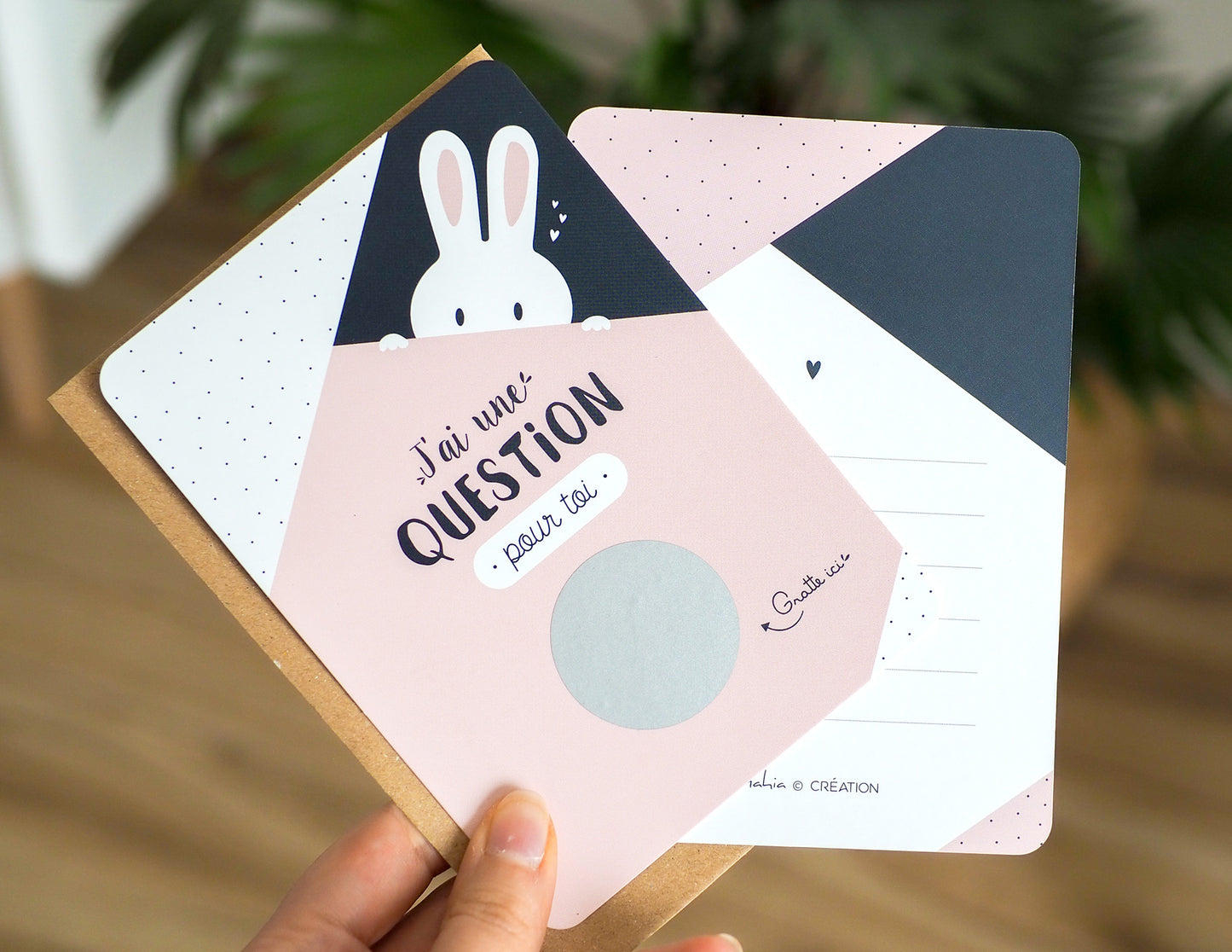 Carte à gratter marraine - Lapin - Veux-tu devenir ma marraine ?