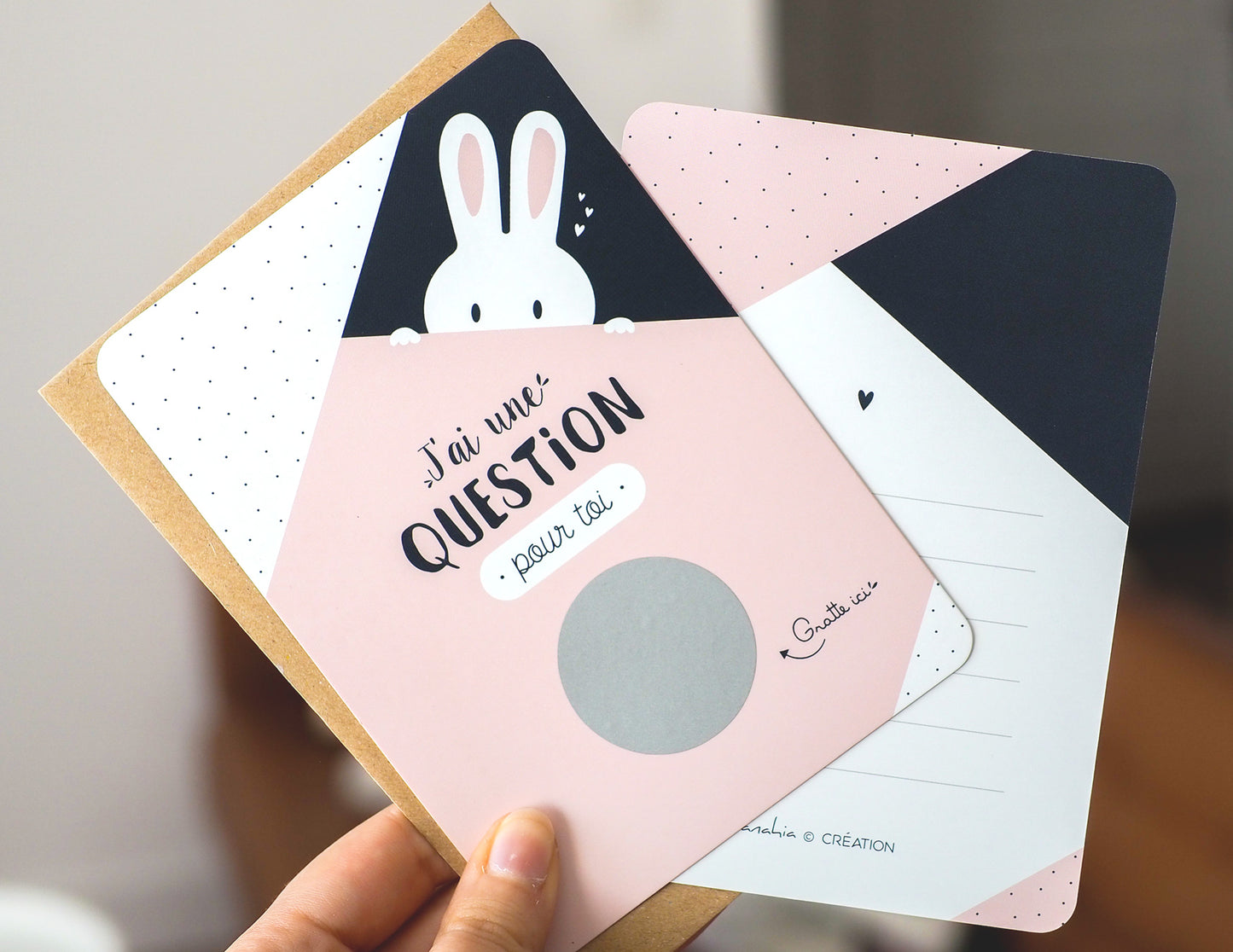 Carte à gratter marraine - Lapin - Veux-tu devenir ma marraine ?