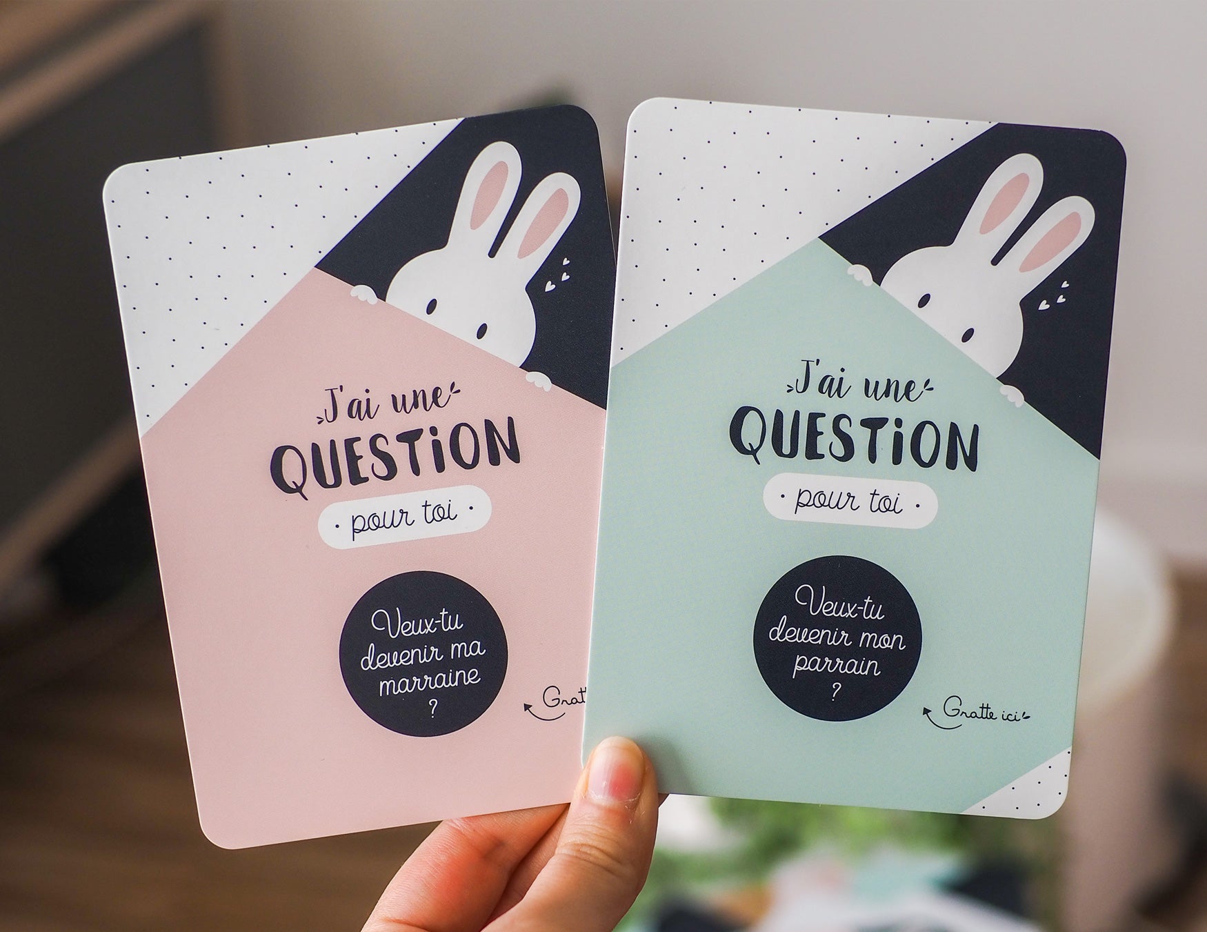 Carte à gratter parrain - Lapin - Veux-tu devenir mon parrain ? - Manahia