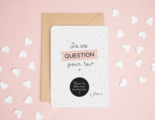 Carte à gratter marraine - Veux-tu être ma marraine ? - Manahia