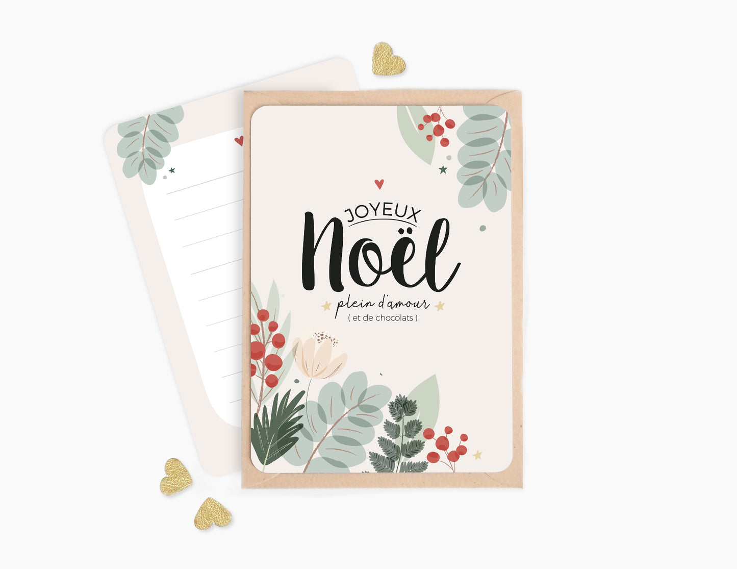 Carte - Joyeux Noël plein d'amour et de chocolats