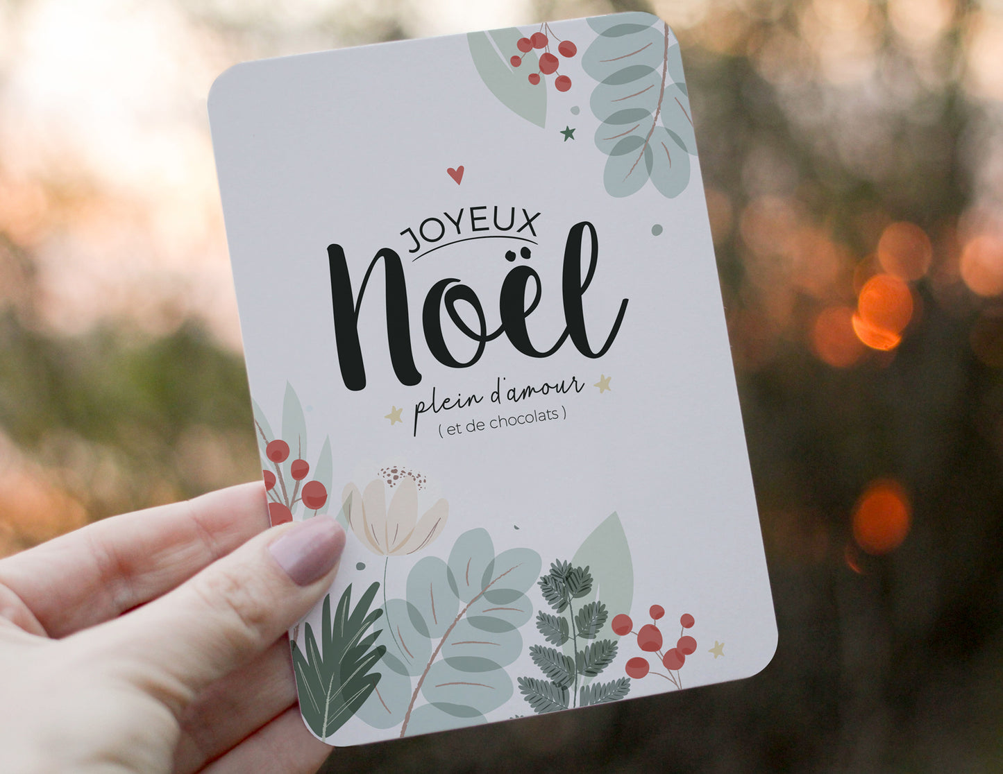 Carte - Joyeux Noël plein d'amour et de chocolats