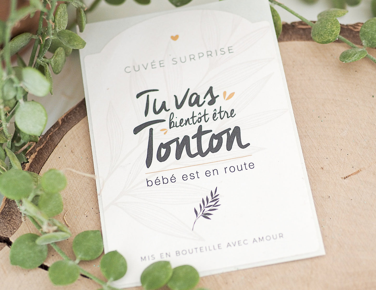 Etiquette bouteille tonton - Tu vas bientôt être tonton - Manahia