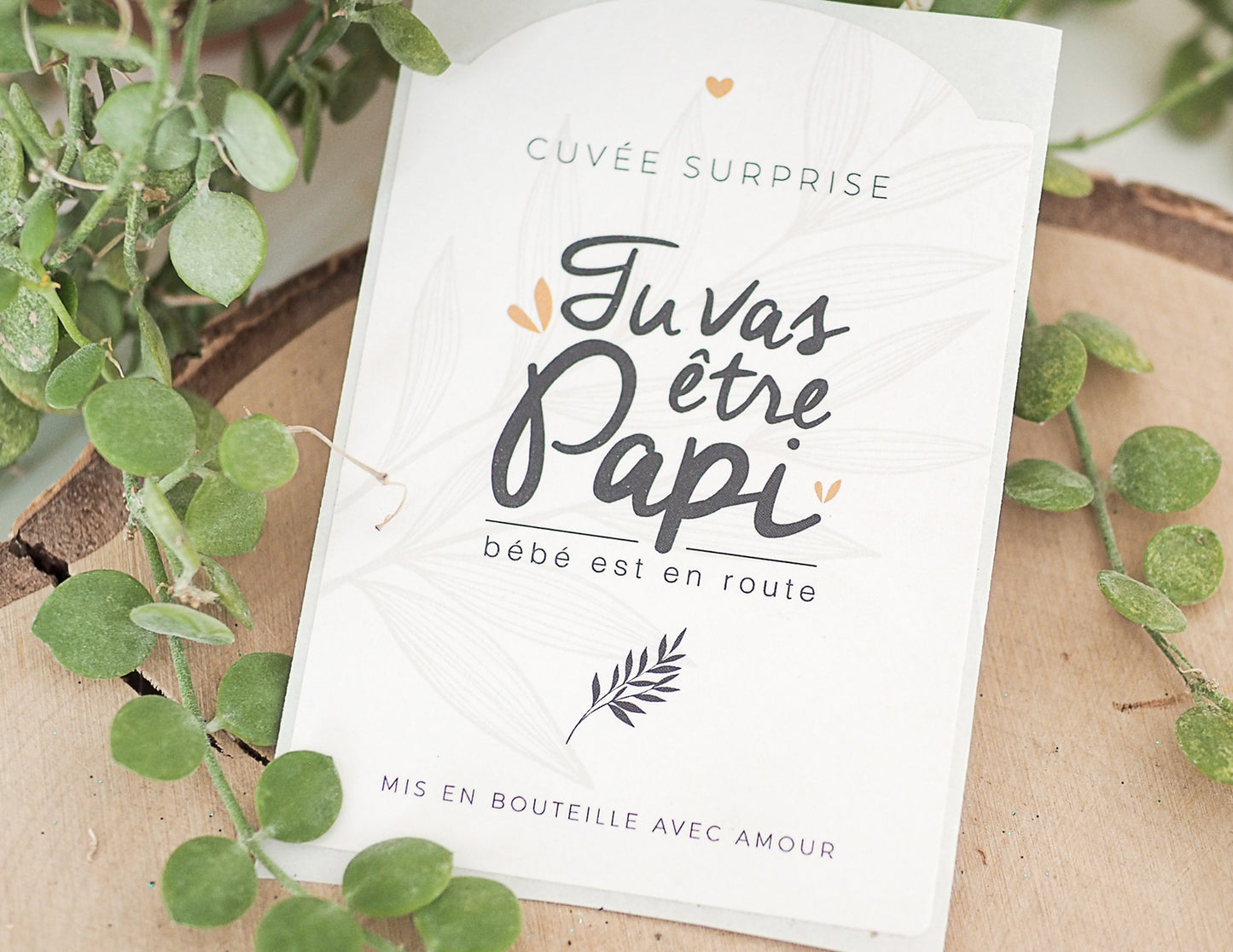 Etiquette bouteille papi - Tu vas être papi - Manahia