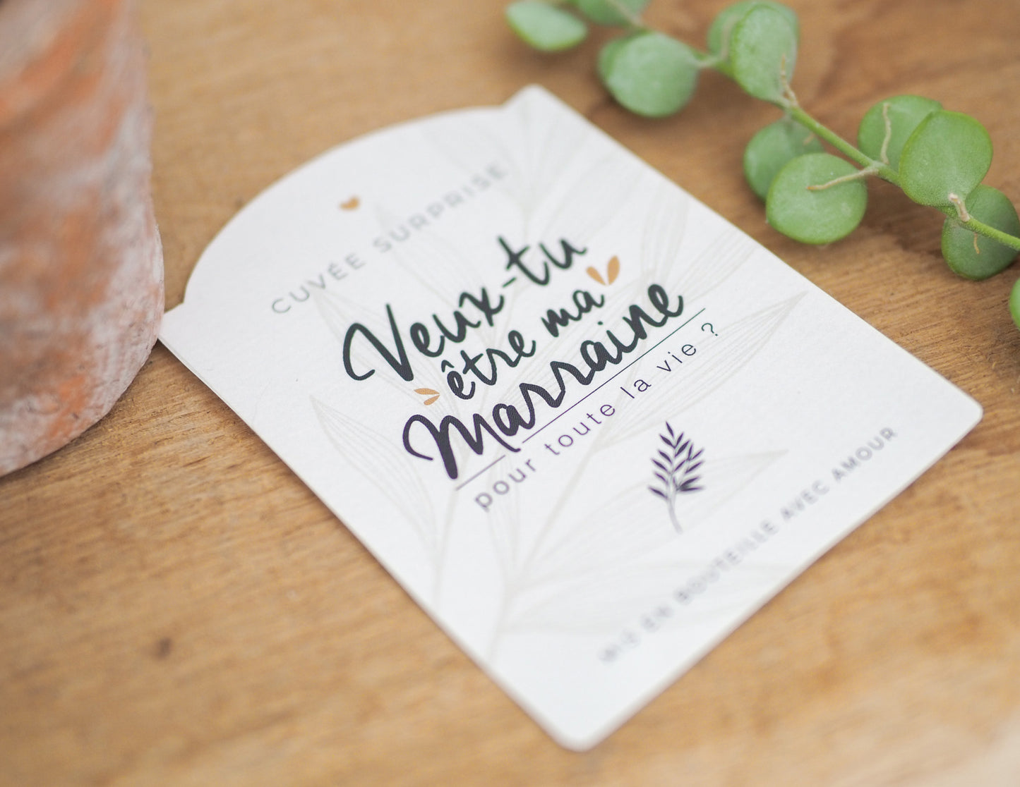 Etiquette bouteille marraine - Veux-tu être ma marraine ? - Manahia