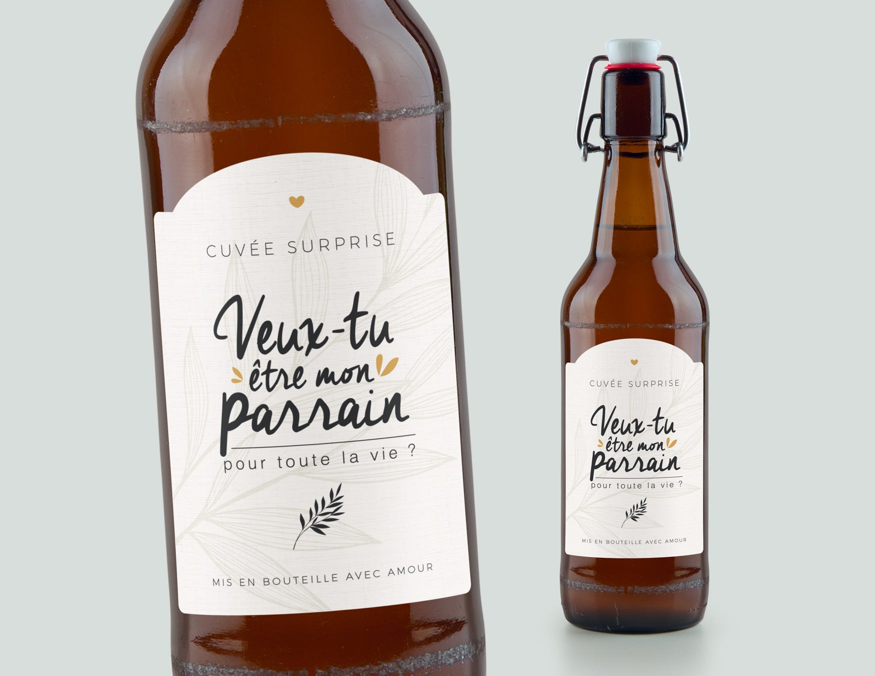 Etiquette bouteille parrain - Veux-tu être mon parrain ? - Manahia